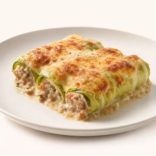 Canelones de hojas de col o calabacín rellenos