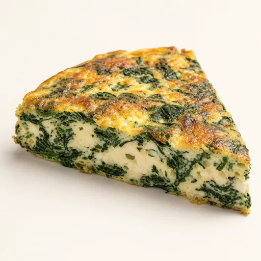 Frittata de huevo, espinaca y queso (sin masa)