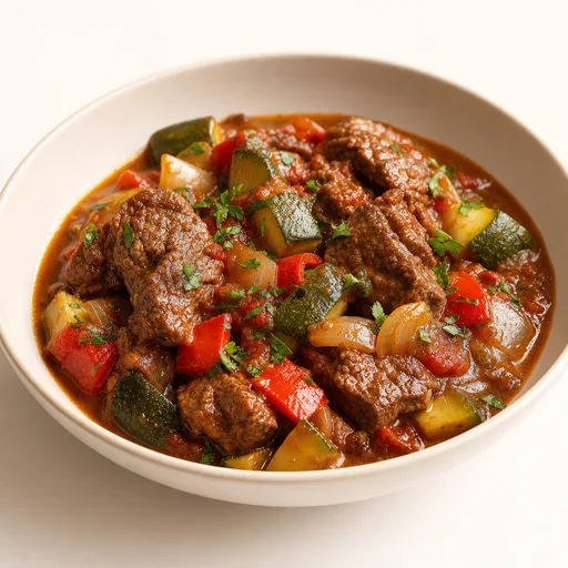 Guiso de carne con verduras bajas en carbohidratos