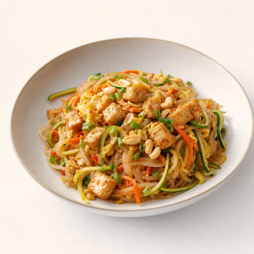 Pad thai de fideos shirataki o de calabacín