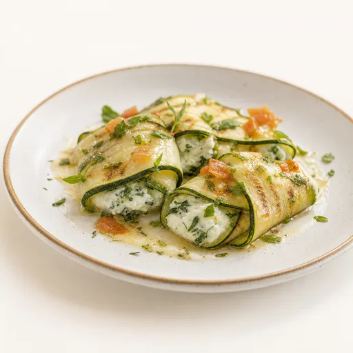 Raviolis de láminas de calabacín rellenos